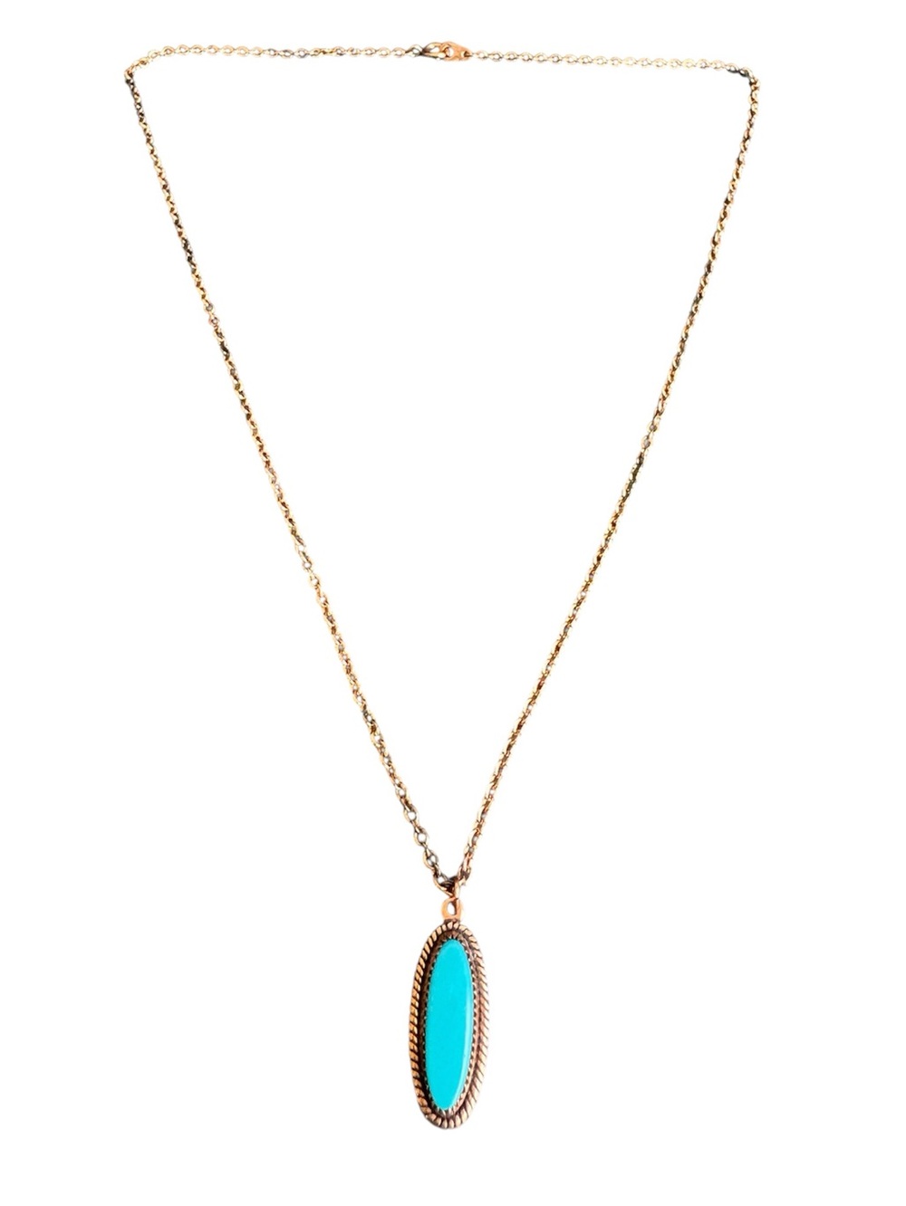 Vintage Turquoise Copper Necklace Dainty Southwest Western Costal Cowgirl 18"